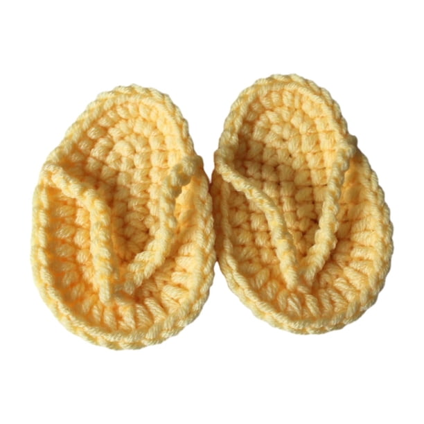 Zapatillas hechas a mano para sesión de fotos de bebés recién nacidos, divertidas zapatillas de algodón sólido de , accesorios de fotografía, Amarillo Hugo zapatilla foto prop