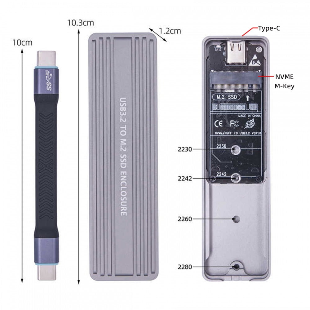 Chenyang 20Gbps Type-C USB3.2 USB4 to NVME M-key M.2 NGFF SATA SSD PCBA Enclosure 2280/2242/2230mm Adapter RTL9220 Chipset