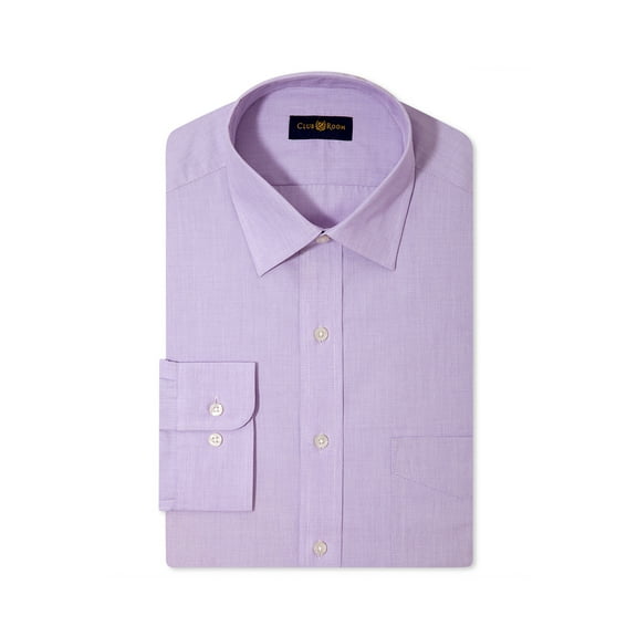 Club Room Mens Wrinkle Resistant Button Down Shirt (20-34/35 Big, Lavender)