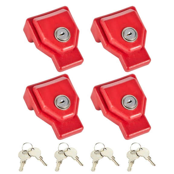 Glad Hand Lock Red Plastic Keyed Alike for Tractor Trailer, 4 Pack