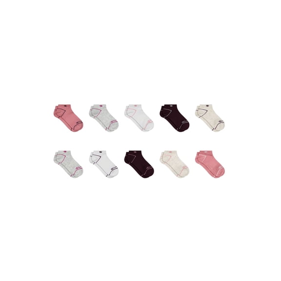 Champion Girls Lightweight Performance Kid Low Cut Socks, 10 Pack, Sizes S–L