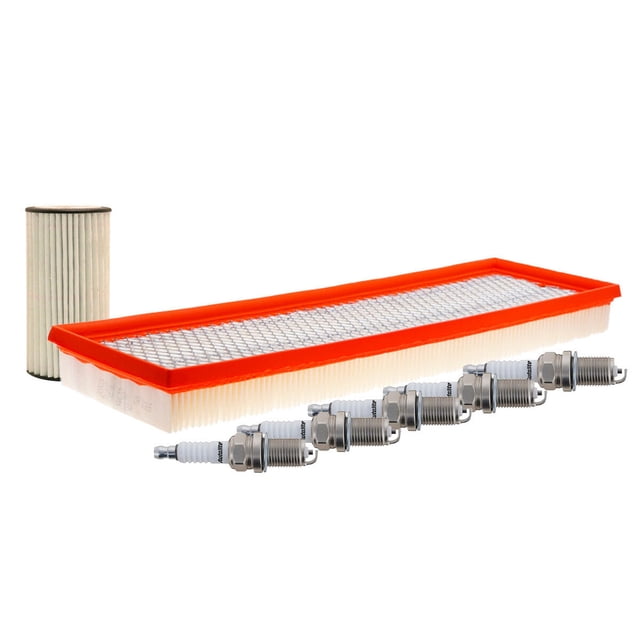 Kit De Bujías Cobre, Filtro De Aire Y Filtro Para Aceite Sintético 7 PIEZAS Afinación Sin Aceite Compatible con Beetle 2012 A 2014 Volkswagen L5 2.5L
