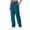 01-Turquoise, variant on Women's Solid Color Drawstring Elastic Waist Casual Jogger Pants with Pockets for Medical Work - Wine - S