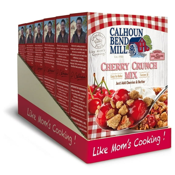 Calhoun Bend Mill Cherry Crunch Dessert Mix 8oz, Easy Bake, Sweet & Crunchy Crumble Topping, Pack of 6