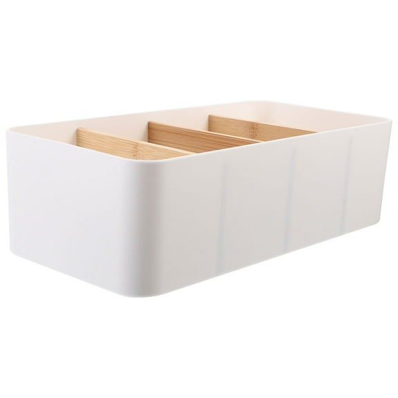 HAKIDZEL PP Multi Grid Storage Box Rectangular Natural Style Home Organization 1Pcs