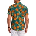 thumbnail image 4 of QHRMKOG Mens Beach Shirts Relaxed Fit Tropical Print Short Sleeve Hawaiian Shirts Breathable Holiday Button Down Beach Shirt Summer Casual Top Orange 3XL, 4 of 6