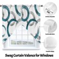 thumbnail image 3 of Swag Curtain Valances Turquoise Circles Swag Valances for Kitchen Windows Geometric Abstract Twisted Lines Short Topper Curtains Valance Tier Pair for Kitchen Bedroom Living Room Bathroom 28"x36", 3 of 8