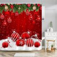 thumbnail image 5 of 100Fens Christmas Shower Curtain Red Christmas Ball Shower Curtain Dormitory Curtain Room Divider Curtain, 5 of 6