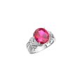 thumbnail image 3 of RYLOS Rings for Women 14K White Gold Ring 12X10MM Gemstone &  Diamonds Great Ring for Middle or Pointer Finger July Ruby Size 10, 3 of 7