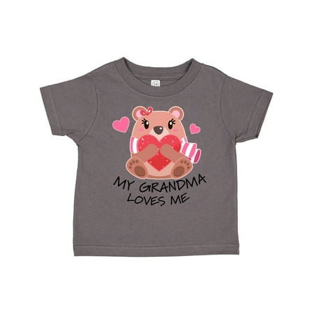 

Inktastic My Grandma Loves me- bear and hearts Gift Toddler Boy or Toddler Girl T-Shirt