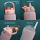 thumbnail image 3 of 1500mL Water Bottle with Marker Straw Handle Leakproof Large Capacity Water Bottle Reusable Water Jug for Hiking Travel Outdoor Sports Gym Fitness, 3 of 5
