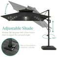 thumbnail image 5 of Best Choice Products 10x10ft 2-Tier Square Outdoor Solar LED Cantilever Patio Umbrella w/ Base Included - Gray, 5 of 8