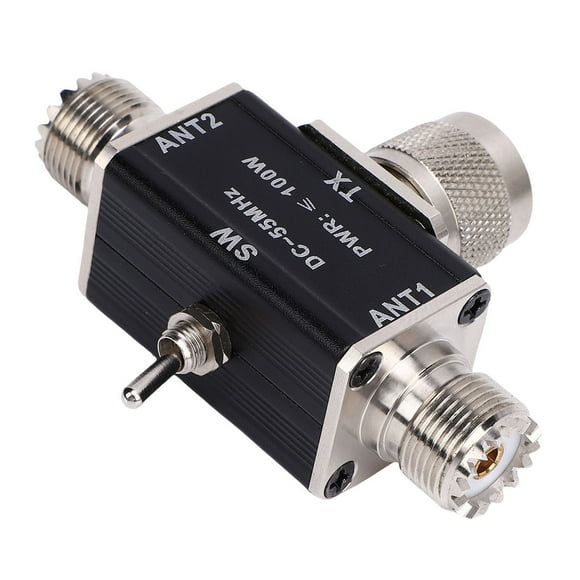 Interrupteur de coaxial d'antenne, coupe de mise à la Terregardien d'aluminium stable stable à 2 voies d'interrupteur d'antenne coaxiale pour CB Radio Amateur