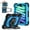 Black+Blue, variant on Case For iPad mini 6 (2021)/mini 7 (2024) Multi-functional With 360 Rotating Stand and Shoulder Strap