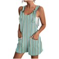 thumbnail image 1 of Fadeal Combinaison d'Été pour Femmes Printemps Rayée avec Poches Combinaison Décontractée Rayée Verte TG, 1 of 4