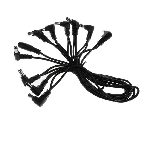Cable de guitarra eléctrica con función de ramificación, cable de alimentación, pedal de efectos 10 maneras