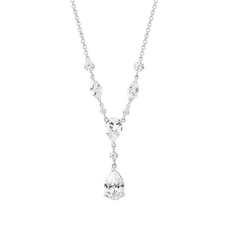 Believe By Brilliance - FINE SILVER PLATED CUBIC ZIRCONIA PEARSHAPE ...