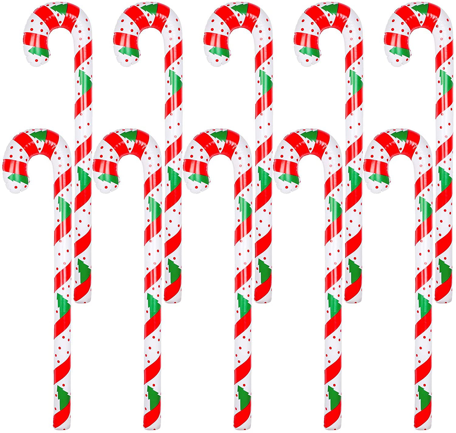 URATOT 8 Pieces Inflatable Candy Cane Stick Inflatable Candy Balloon Christmas Candy Cane for Christmas Fancy Decoration