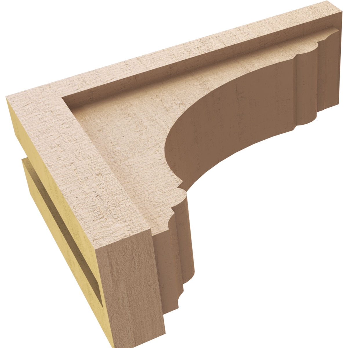 4"W x 12"D x 8"H Classic Warren Rough Cedar Woodgrain TimberThane Corbel, Primed Tan