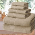 thumbnail image 5 of MALLONI HOME Ultra Soft 6 Pack Cotton Towel Set, Contains 2 Bath Towels 28x55 inch, 2 Hand Towels 16x24 inch & 2 Wash Coths 12x12 inch, Ideal Everyday use, Compact & Lightweight - Tan, 5 of 8