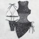 thumbnail image 4 of Bikini de Moda de Playa de Mujeres con Almohadilla de Pecho, Traje de Baño Dividido de Tres Piezas de Correa Sexy para Piscina Y Mar, 4 of 6