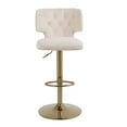 thumbnail image 3 of Bar Stools Set of 2,Modern Counter Height Bar Stools With Back,Upholstered Swivel Barstools,Height Adjustable,Accent Chairs with Gold Metal Base For Kitchen Island Restaurant, 3 of 9