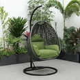 thumbnail image 2 of Maykoosh Natural Beauty Charcoal Wicker Hanging Egg Swing Chair, 2 of 5