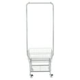 thumbnail image 6 of Silver Laundry Cart with 4 Wheels and Hanging Rack, Metal Wire Laundry Hamper with Storage Basket and Shelf,Steel Frame Laundry Sorter Cart, 110 lbs Load Capacity, 6 of 17