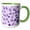Green/White, variant on 3drose, Pretty Lavendar Butterflies and Purple Flowers, 11oz Mug