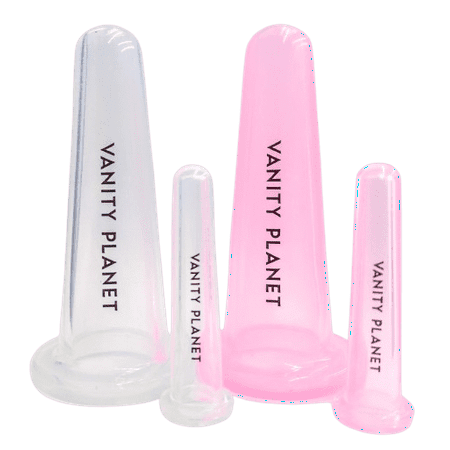 Vanity Planet Silicone Cupping Set for Face – 4 Piece Set with Bag