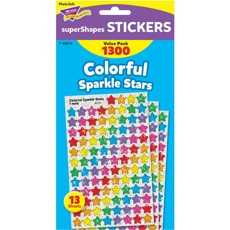  TREND ENTERPRISES, INC. Sparkly Stars, Hearts, & Smiles Sticker  Pad, 336 ct : Toys & Games