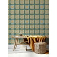thumbnail image 2 of Chesapeake Maud Teal Crochet Geometric Wallpaper, 2 of 4