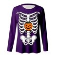 thumbnail image 4 of WhouRiu Girls Halloween Skeleton Graphic Tees Long Sleeve Crew Neck Tshirt Fall T Shirts 3-14 Years, 4 of 5