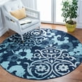 thumbnail image 2 of SAFAVIEH Adirondack Hortense Floral Area Rug, Navy/Aqua, 6'7" x 6'7" Round, 2 of 7