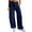 Blue, variant on Sexy Dance Women Cargo Pants Wide Leg Military Trousers High Waist Combat Pant Baggy Bottoms Solid Color Blue XL