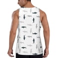 thumbnail image 3 of Easygdp Party Shark Cute Men's Tank Top, Sleeveless Muscle T Shirts, Breathable, Quick-Dry, Loose for Gym, Running, Fitness - XX-Large, 3 of 9