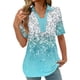 thumbnail image 3 of Tops Cortos para las Mujeres Blusas Impresas Manga Corta Turndown Collar Camiseta, Tops de Blusa para las Mujeres Casual, 3 of 4