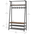 thumbnail image 3 of Gaderth Coat Rack Hall Tree With Shoe Storage Bench, 4 In 1 Entryway Organizer With 5/10 Hooks, Hanging Rod And 3 Tier Shoe Rack, Freestanding Metal Hall Tree For Hallway Front Door Mudroom, 3 of 6
