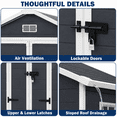thumbnail image 6 of Shed and Outdoor Storage, 6x4ft Waterproof Resin Shed Lockable, Patio Garden Backyard Storage with Floor & Window & Vents, Sloped Roof Design, 6 of 9