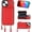 Red, variant on Crossbody Wallet Case for iPhone 15, RFID Blocking Leather Purse Case with Card Holder, Protective Handbag Flip Cover with Zipper Wrist Strap Lanyard for Women 5G 6.1 Inch (Black)