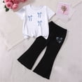 thumbnail image 4 of Cethrio Girls Summer Outfit Sets Short Sleeve, Short Sleeve School 2 Piece Kids' Clothing Sets White Size 5-6 T, 4 of 4