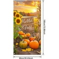 thumbnail image 6 of Hello Fall Door Cover Thanksgiving Backdrop Pumpkin Sunflower Wagon Field 71x35 Inch Rustic Autumn Banner for Porch Wall Decor Fall Harvest Photo Booth Props, 6 of 6