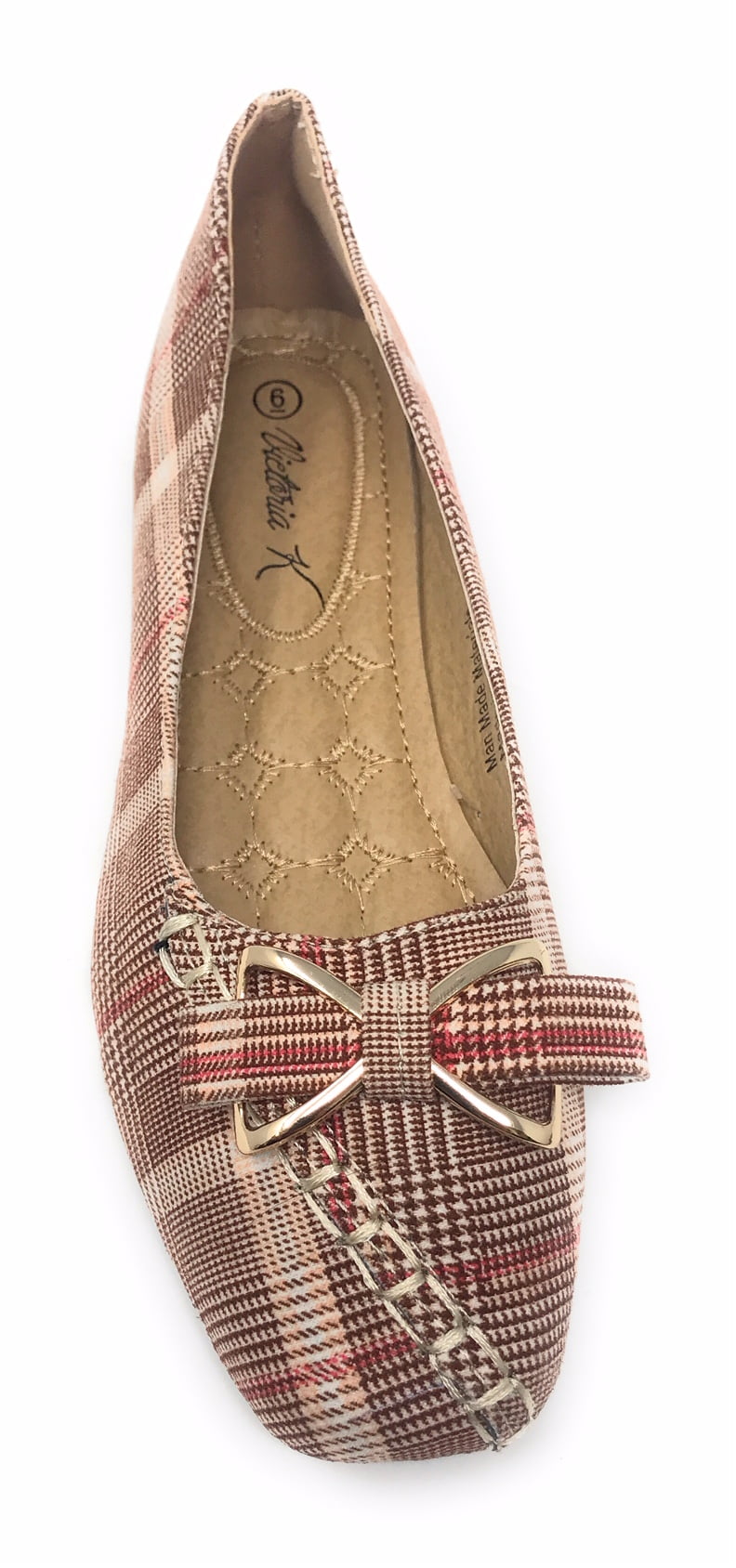 Victoria K Women's Bow Plaid Wedge Shoes