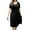 Black, variant on Women's Plus Size Dresses Short Sleeve Crew Neck Pleated Swing Dress with Pockets (L-4XL)