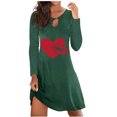 thumbnail image 1 of Qertyioot Cadeau de la Saint-Valentin! Imprimé Saint-Valentin pour Femmes Mode Décontractée Robe Pull à Manches Longues Col Rond, 1 of 4