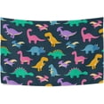 thumbnail image 4 of Coolnut Cute Dinosaur Tapestry Washable Polyester Art Wall Hanging Blanket for Living Room Bedroom Dorm Party, 60 x 40 Inch Home Decor Gifts, 4 of 7