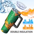 thumbnail image 5 of Sunflower Gift 40oz Tumbler with Handle and Straw, Large Capacity Travel Cup for Hot & Cold Drinks, Double Walled Vacuum Insulated Cup, Floral Lover Birthday Gifts for Mother's Day Women Girls, 5 of 6