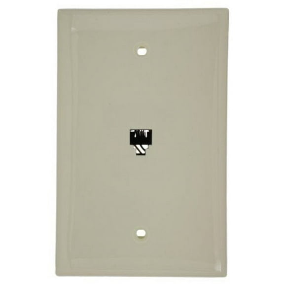 Almond LARGE Phone Jack Wall Plate 4-Wire
