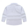 thumbnail image 3 of XIMIN Boys Button Down Shirts Long Sleve Plaid Dress Shirt Formal Unifrom Western Shirts for Boy Hawaii Shirt Cool Summer Casual Blouse (10-11 Years, White), 3 of 8