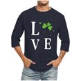 thumbnail image 1 of Wancir Chemises pour Hommes en Solde Imprimé de la Saint-Patrick Col Rond Mode Décontractée Manches Courtes Trois-Quarts, 1 of 4
